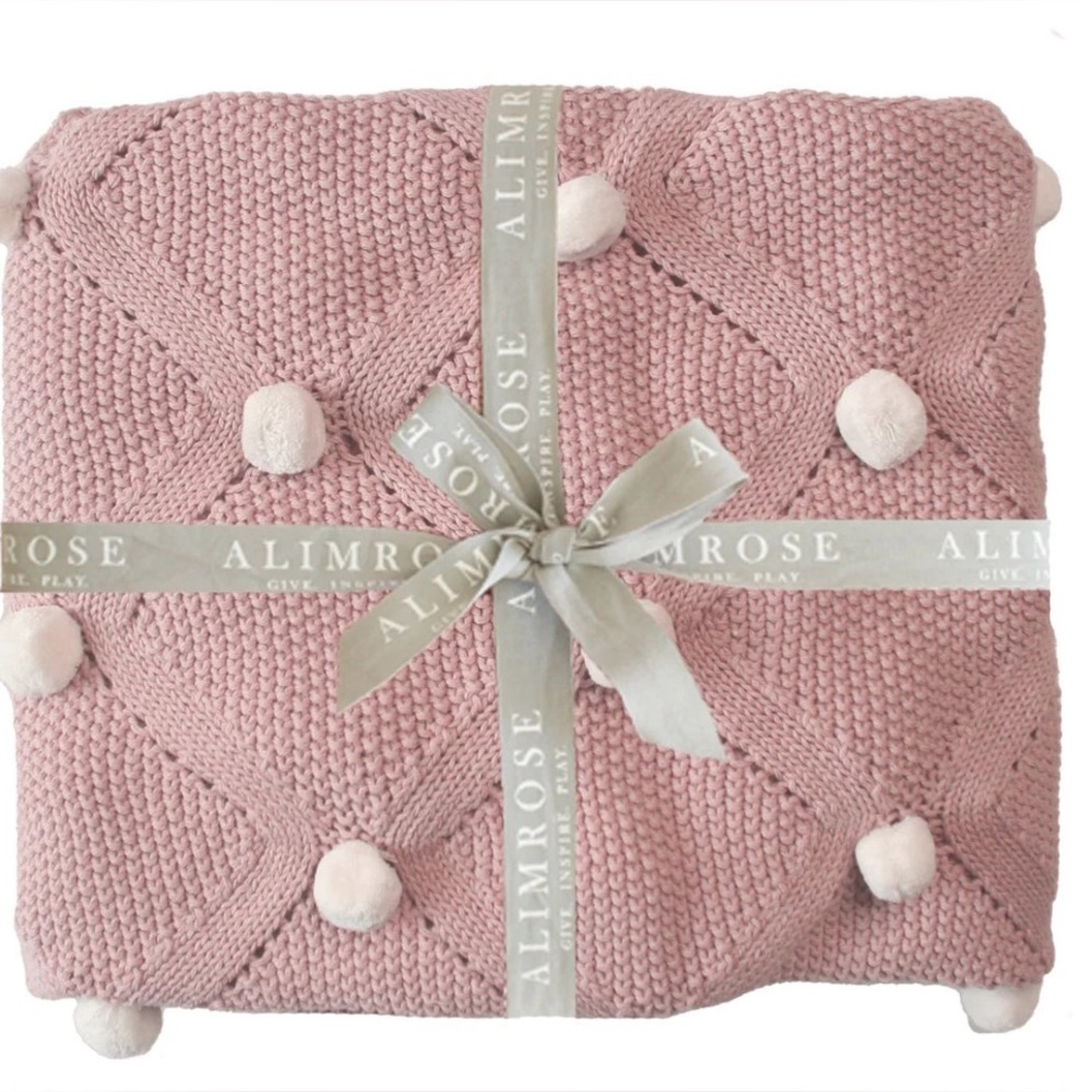 Alimrose 
Pom Pom Baby Blanket Blossom